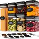 Chef's Path Airtight Food Storage Containers Set for Home Organization - 7 Piece Largest Flip Lock Set w/more Capacity - BPA Free Plastic Dry Food Storage Containers with Lids (Jet Black - Extra Volume)