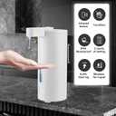 Automatic Soap Dispenser, Automatic Liquid Soap Dispenser Touchless, 12oz/340ml, 3-Level Adjustable, Battery Operated, Water-Resistant for Bathroom, Kitchen, and School, Clog-Free, White