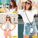 3 x SS Cell Phone Lanyard, Adjustable Phone Lanyard Crossbody Neck Strap & Phone Wrist Strap with 2 Phone Tether Patches for Most Smartphones, Black