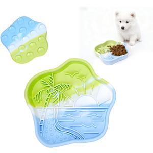 WUGO Slow Feeder Dog Bowls, Lick Mat for Dog Cat, Dog Lick Bowl, Puzzle Toy Dog Food Bowls with Anti-Slip Suction Cups, Interactive Treat Dispensing Puppy Pet Slow Eating for Large Medium Small Breed