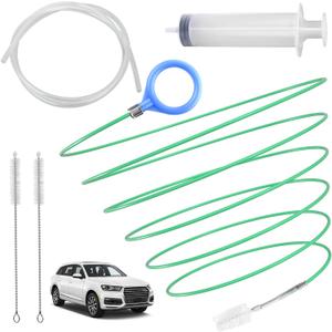 Auto Sunroof Drain Cleaning Tool, 120 Inch Flexible Tube Cleaning Brush with Pipe Cleaning Brush, Syringe Hose, And Syringe Soft Drain Brush, Car Sunroof Drain Cleaner for Drains, Sewers, Windshields