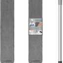 MR.SIGA Flexible Microfiber Long Duster for Gap Cleaning, Stainless Steel Adjustable Handle, Washable Gap Cleaning Duster Gray, 9*1.5*118cm