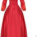 Yejue Royal Colonial Girl Child Princess Costume Hamilton Show Cosplay Medieval Victorian Stage Dress (X-Large, Red Version)