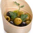 Restaurantware 4 Ounce Small Dessert Cups 100 Slanted Dessert Tasting Cups - Disposable Serves Hors d'oeuvres Samples Or Snacks Pinewood Appetizer Containers For Weddings Parties And Events
