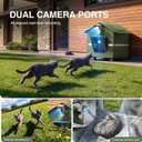 Outdoor Cat House with 2K Camera for Single Cat up to 12 lbs, Insulated Weatherproof Feral Shelter, Magnetic Door, Dual-Mount Cam, Stakes & Cat Teaser for Garage Porch Yard