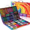158 Pcs Art Supplies for Kids Ages 4-8, 6-8, Deluxe Art Kit Crafts Drawing Painting Set with Crayons, Colored Pencils, Markers - Christmas Gift for 4 5 6 7 8 9 10 11 12 Year old Toddlers Girls Boys
