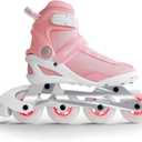 Inline Skates PRO for Adult Women - ABEC-9 Bearing with Breathable Lining for Male Female, Optional Brake, Black, US Women 8