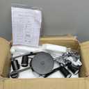 Farmhouse Rustic Chandelier Light Fixture, 4-Light Round Hanging Pendant Lighting for Dining Room Entryway Kitchen Island Foyer Breakfast Area, Black Wood and Black Metal Finish