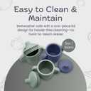 KIDSco. Silicone Sippy Cups (2 Pack) Soft Spout & Easy Grip Handles for Babies 6+ months, Plastic Free, Toxic Free Silicone, Leak-Resistant, Dishwasher Safe (Green and Midnight Blue)