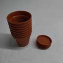 4 Inch Plastic Plant Pots with Drainage Holes and Trays  8 Pack Small Nursery Pots for Indoor & Outdoor House Plants and Flowers, Seedling Starter Planters, Terracotta