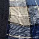 Pavilia Blue Navy Plaid Sherpa Throw Blanket for Couch, Plush Flannel Fleece, Soft Fuzzy Cabin for Sofa Bed, Warm Cozy Winter Gift, 50x60