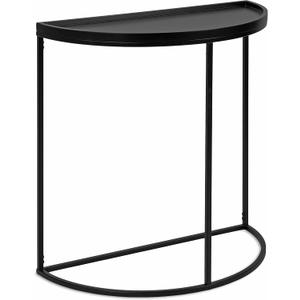 Kate and Laurel Dorrah Modern Round Console Table; 28 x 14 x 30; Black; Contemporary Half-Circle Entryway Table for Storage; Organization; and Display