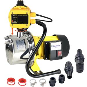 1 HP Shallow Well Jet Pump with Automatic Control for Whole House,110v Water Pressure Booster Pump Smart Pressure with Switch System,Stainless Steel Water Pump for Home Garden Irrigation