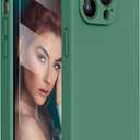 Miracase Designed for iPhone 14 Pro Max Phone Case with Screen Protector,[Upgraded Enhanced Camera Protection],Shockproof Liquid Silicone Case with Microfiber Lining,6.7 inch, Acacia Green
