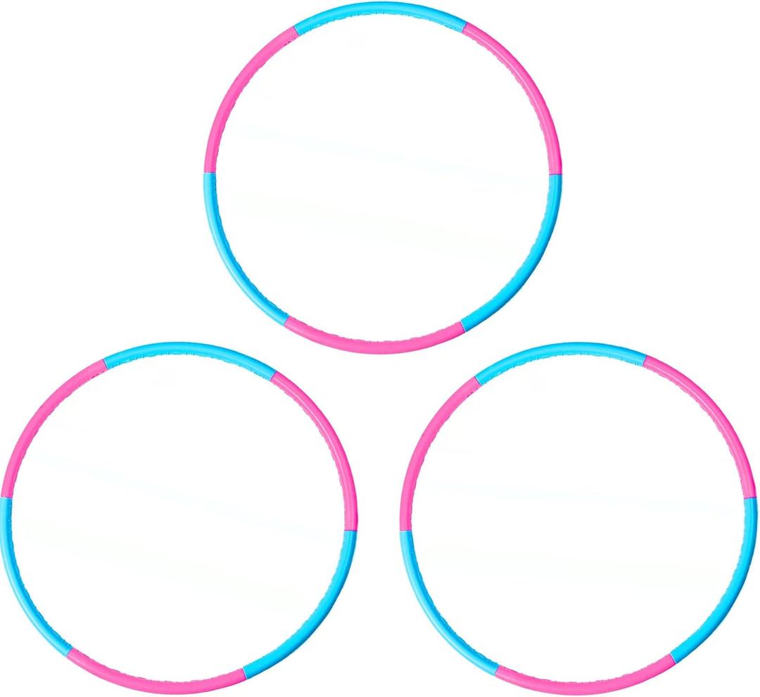 Liberry Kids Exercise Hoop, Detachable & Size Adjustable Toy Hoop, Professional Hoola Rings, Sport Gift in Blue, Pink (3 pack-18 pieces)
