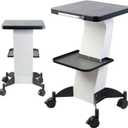 BRUN Beauty Trolley Salon Rolling Cart  A White Color Moveable Esthetician Machine Cart with Additional Tray, Wheels, and Stand  Mobile cart of Aluminum Alloy for Spa and Salon