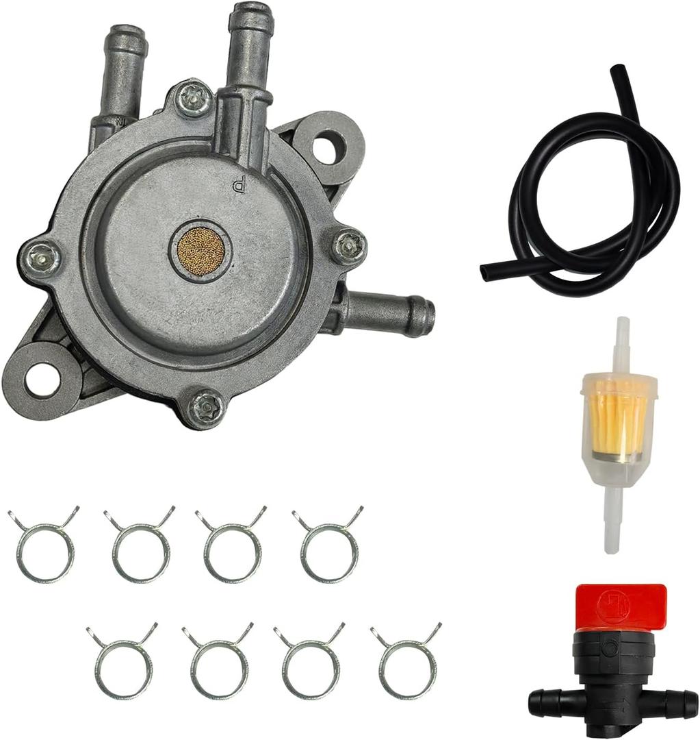 Aluminum Alloy Fuel Pump Replacement Set Compatible with Part 808656 691034 808281 692313 557033 Briggs Stratton Kohler Lawn Mower Tractor Prevent Oil Leakage Chrome