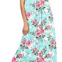 Ekouaer Long Nightgowns for Women House Dress Plus Size Sleepwear Pleated Full Length Loungwear, (Medium)