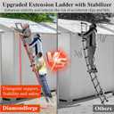 Telescoping Ladder Extension Telescopic Collapsible - 8.5 FT Rv Telescope Foldable Extendable Tall Compact Aluminum Ladders - for House Roof Travel Trailers Adjustable Retractable - 330lbs Capacity