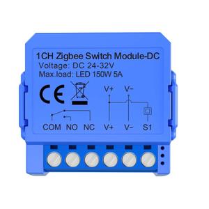 1CH Dry Contact Passive Output Wi-Fi Switch Module,Input DC 24-32V, Tuya app Remote Control Lights Gate Opener,Compatible with Alexa