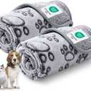 Luciphia Premium Soft Dog Blanket for Small Medium Large Dogs Washable 300GSM Fluffy Warm Fleece Puppy Cat Paw Print Pet Flannel Pcs2 Grey Paw M(30"x20")