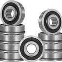 10 Pack Flanged Ball Bearings 5/8" x 1-3/8" x 1/2", Pre Lubricated, for Lawn Mower, Wheelbarrows, Carts & Hand Trucks Wheel Hub, Replacement for JD AM118315, AM35443, Stens 215-038, 215-061 Etc