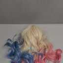 Short Curly Blonde Pink Blue Wave Wig Women's Side Part Costume Wigs Synthetic Hair for Halloween Party