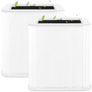 Blue 211+ Replacement Filter Compatible with Blue Pure 211+ Air Puri-Fier, Foldable Activated Carbon Filter, 2 Pack (2 Pack Blue Air 211+ Filter, White-211+)