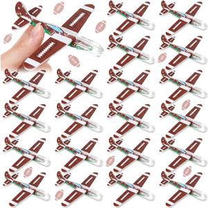 Skylety 50 Pcs Football Foam Gliders Airplane Toys for Kids, Foam Paper Airplane, Football Birthday Party Favors Goodie Bag Stuffers Outdoor Flying Toys Bulk Prizes for Kids Classroom