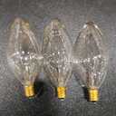 Satco S3360 120V Candelabra Base 15-Watt F10 Flame Bulb, Clear, Pack of 3