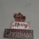 DIYDEC 4Pcs Christmas Wooden Tabletop Decoration Hot Cocoa Wooden Block Signs Gift Rustic Xmas Tiered Tray Decor Merry Christmas Centerpiece Sign Farmhouse Winter Table Home Party Decor