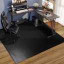 Office Chair Mat for Hard Floors, 48"x60" Anti-Slip Waterproof Floor Protector Desk Chair Mat for Rolling Chairs, Heavy Duty Non-Toxic Computer Area Mat, Easy Glide Floor Mat for Work, Gaming (Black)
