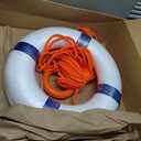 20/28 inch Foam Life Preserver Ring with 98.4 ft Floating Lifesaving Rope, Throwable Flotation Device, for Boat Safety Equipment