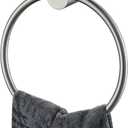 JQK Towel Ring Brushed Steel, 304 Stainless Steel Hand Towel Holder for Bathroom Wall Mount, TR630-BN
