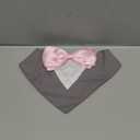 ADOGGYGO Formal Dog Tuxedo Wedding Pet Bandana Collar with Bowtie, Adjustable Birthday Wedding Formal Tux Costumes for Medium Dogs Pets (M, Grey)