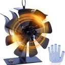 Melede 8-Blade Heat Powered Stove Fan for Wood/Log Burner/Fireplace increases 80% more warm air than 2 blade fan (LARGE)