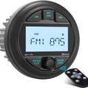 Waterproof Marine Gauge Stereo Receiver - Bluetooth Boat AM FM Radio - 2.8 Inch LCD Display MP3 USB AUX-in Subwoofer Pre-Amp 200 Watts Output