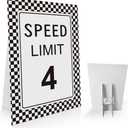 Speed Limit 4 Sign 8x11 Inch, Need Four Speed Birthday Decorations, Racing Party Signs, Race Car Boys Birthday Party Decorations -PDLP04