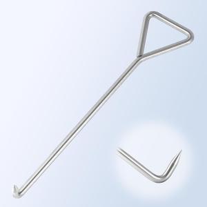 Criez Heavy Duty Manhole Hook Tool 20-Inch, Stainless Steel with 3/8-inch Thick Shank - Industrial Grade, High Strength & Non-Bend Design for Sewer Covers, Storm Drain & Septic Tank Lids