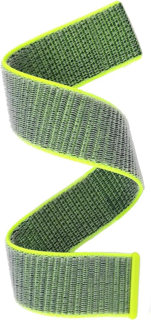 Abanen Hook and Loop Quick Dry Watch Band for Fenix 8 47mm/ epix Pro 47mm / Fenix 7/6/5, 22mm Woven Nylon Ultralight Sport Wristband Strap for Garmin Instinct 2, Instinct 3 45mm (Bright green)