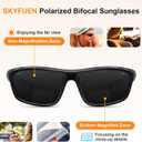 SKYFUEN Polarized Bifocal Reading Sunglasses,TR90 Wrap Sports Bifocal Build-In Sun Readers, Fishing/Driving
