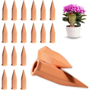Terracotta Plant Watering Stakes, Self-Watering System for Indoor and Outdoor Plants, 20-Pack