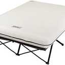 Coleman Queen-Size Airbed Cot Combination, Folding Air Mattress with Steel Frame & Side Table, Battery Pump Included