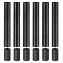 PATIKIL 6" Tall Candle Covers Sleeves, 6Pcs Metal E12 Chandelier Socket Sleeves with Insulation Heat Shrinkable Flame Retardant Tube Bulb Light Base Holder for Lamps, Black