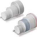 Simple Houseware 2 Pack Stainless Steel Plate Drying Rack with Drainboard, Chrome