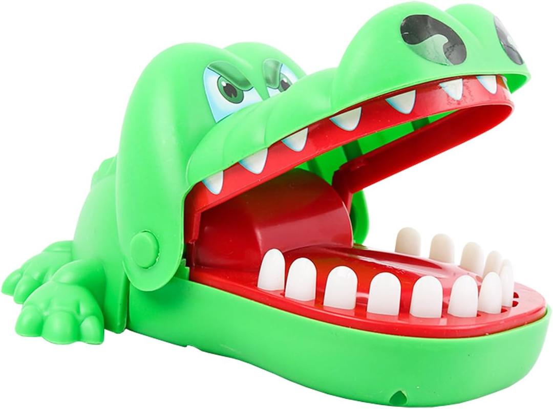 Latest Crocodile Classic Mouth Dentist Finger Biting Family Game for Kids and Adults Fun Toy (Green)