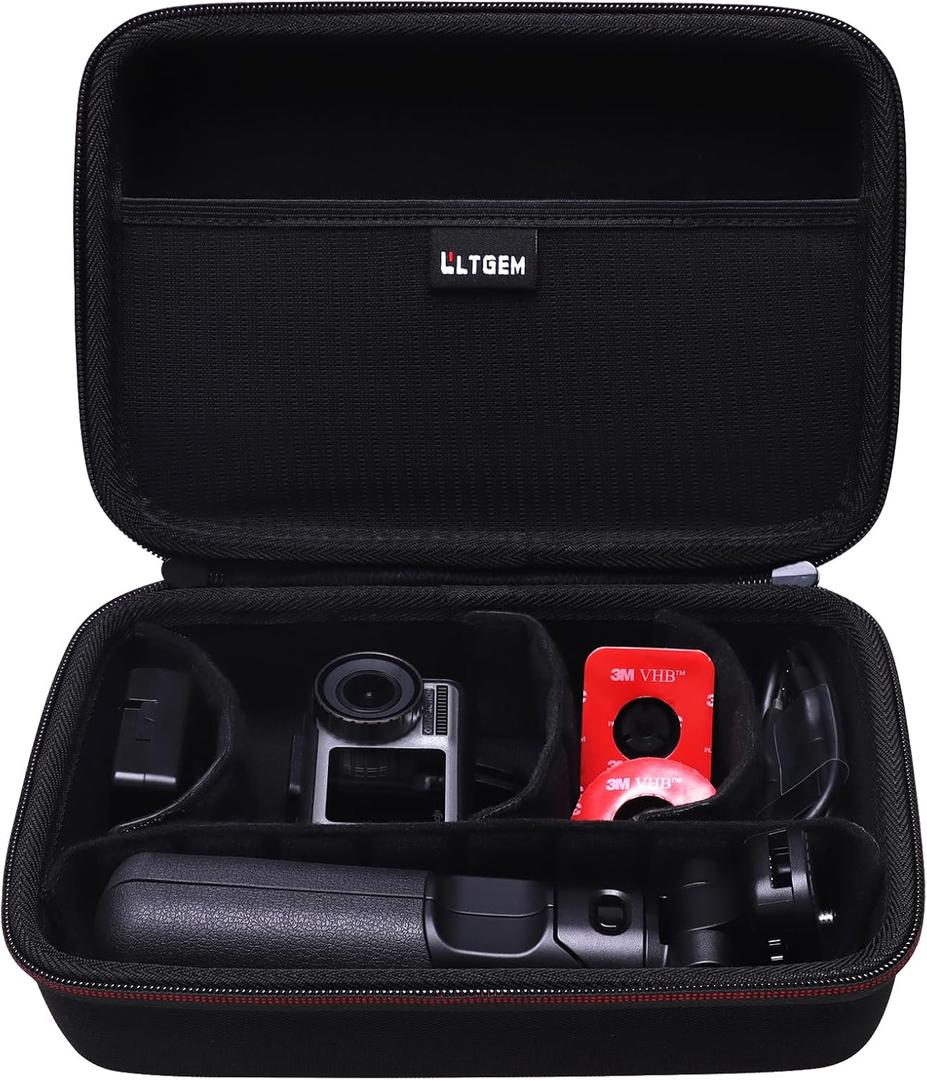 LTGEM Action Camera Case Compatible with GoPro Hero 13/12 / 11/10 / 9/8 / 7/6 / 5 / Go Pro MAX2 / MAX Action Camera, Accessories Carrying Storage Bag (Moveable Dividers)