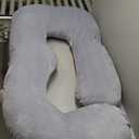 Momcozy Pregnancy Pillows for Sleeping, U Shaped Full Body Maternity Pillow with Removable Cover - Support for Back, Legs, Belly, HIPS for Pregnant Women, 57 Inch Pregnancy Pillow for Women, Grey