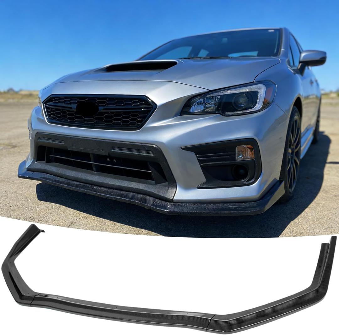 Front Bumper Lip Splitter Spoiler Fit for Subaru WRX STI/Base/Premium/Limited/ 2015-2021 Accessories, Carbon Fiber Style 3pcs Air Chin Body Kit
