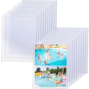 20 Pcs 5" x 7" Photo Sleeves Rigid Card Protectors Clear Waterproof Hard Plastic Page Sheet Protectors Top Loading Rigid Photo Card Postcard Sleeves for Album Paper Document Holder